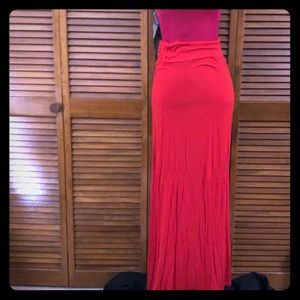 Red jersey maxi dress